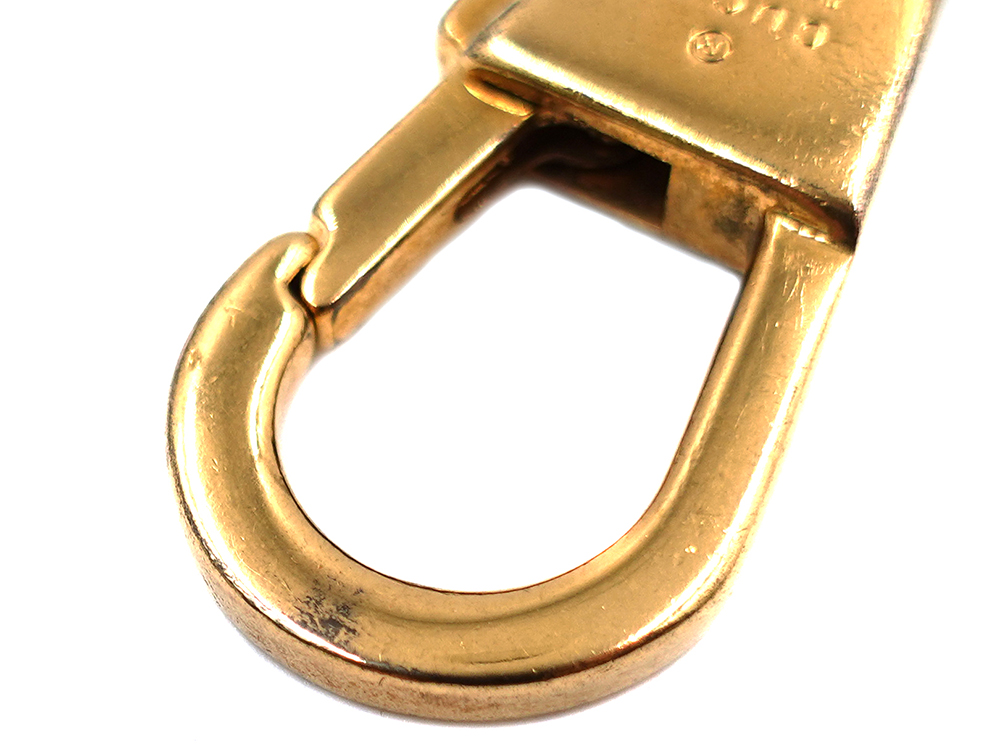 グッチ タイガーヘッド キーホルダー ゴールド ダメージ01