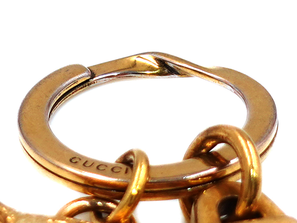 グッチ タイガーヘッド キーホルダー ゴールド ダメージ03