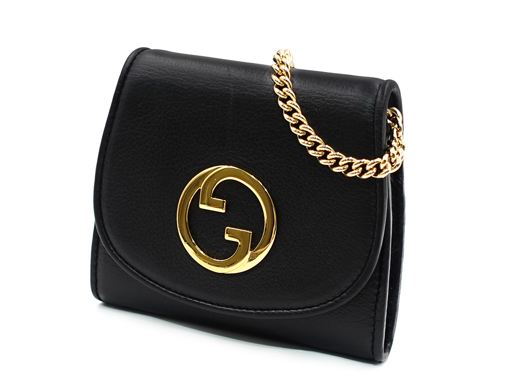 グッチ ブロンディ ミディアム チェーンウォレット ブラック 725219 トップ
