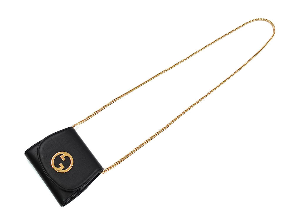 グッチ ブロンディ ミディアム チェーンウォレット ブラック 725219 上面