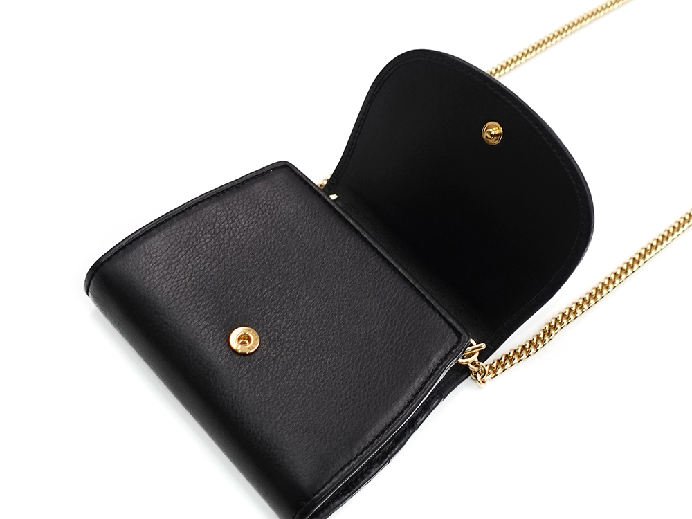 グッチ ブロンディ ミディアム チェーンウォレット ブラック 725219 上面開