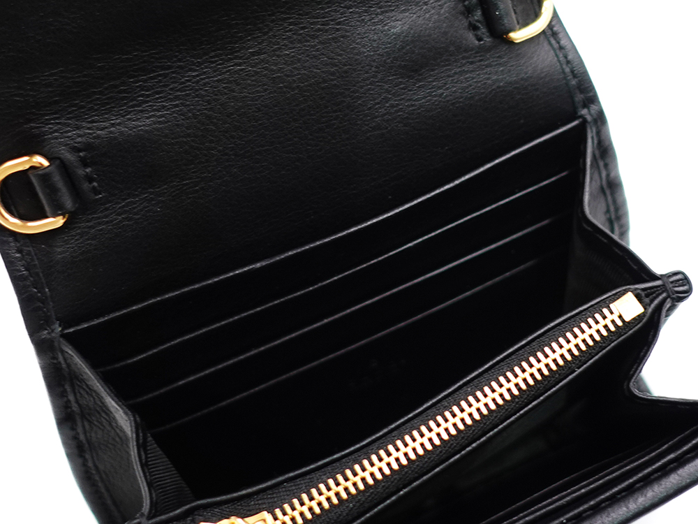 グッチ ブロンディ ミディアム チェーンウォレット ブラック 725219 カード入れ01