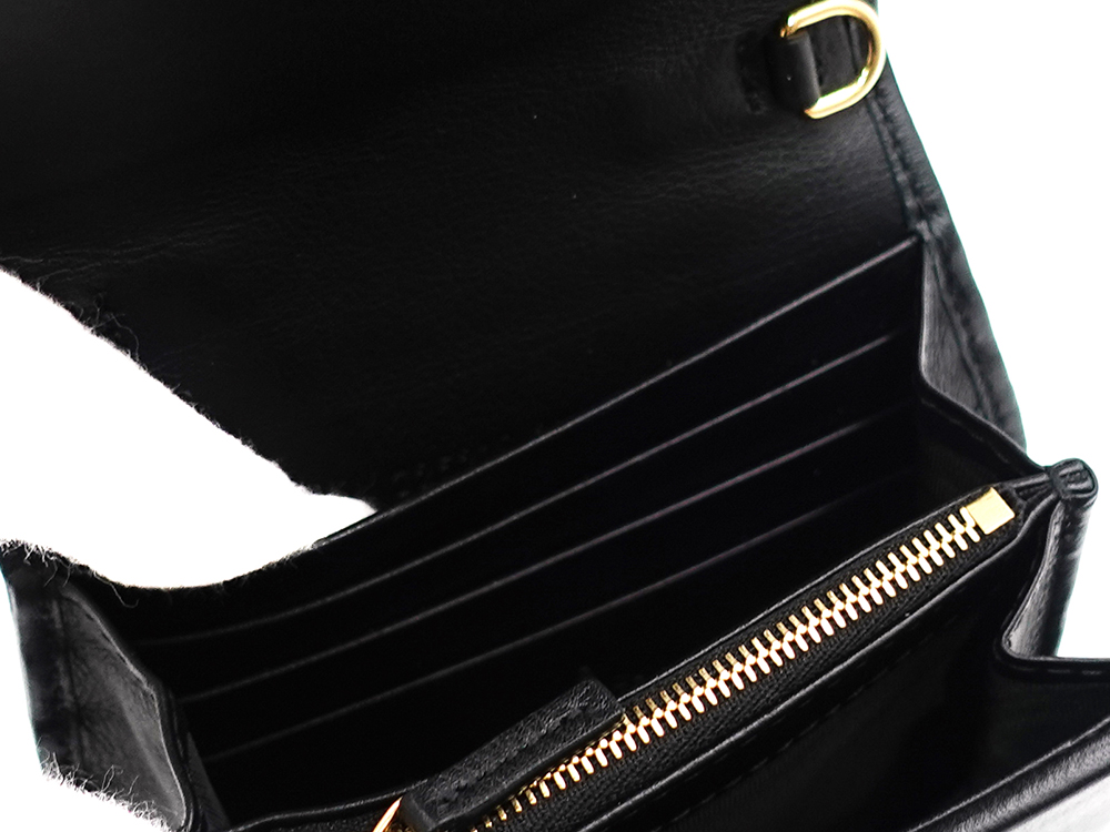 グッチ ブロンディ ミディアム チェーンウォレット ブラック 725219 オープンポケット01