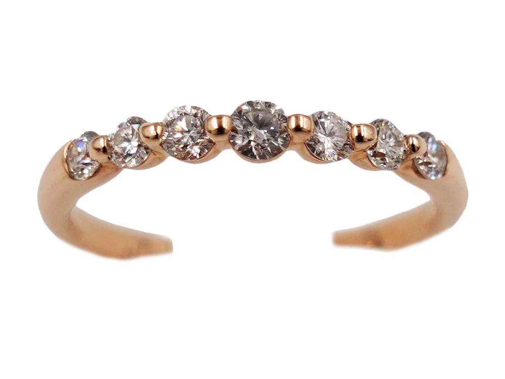 ジュエリー ピンクゴールド ダイヤモンド リング ダイヤ0.25ct 1.6g 正面