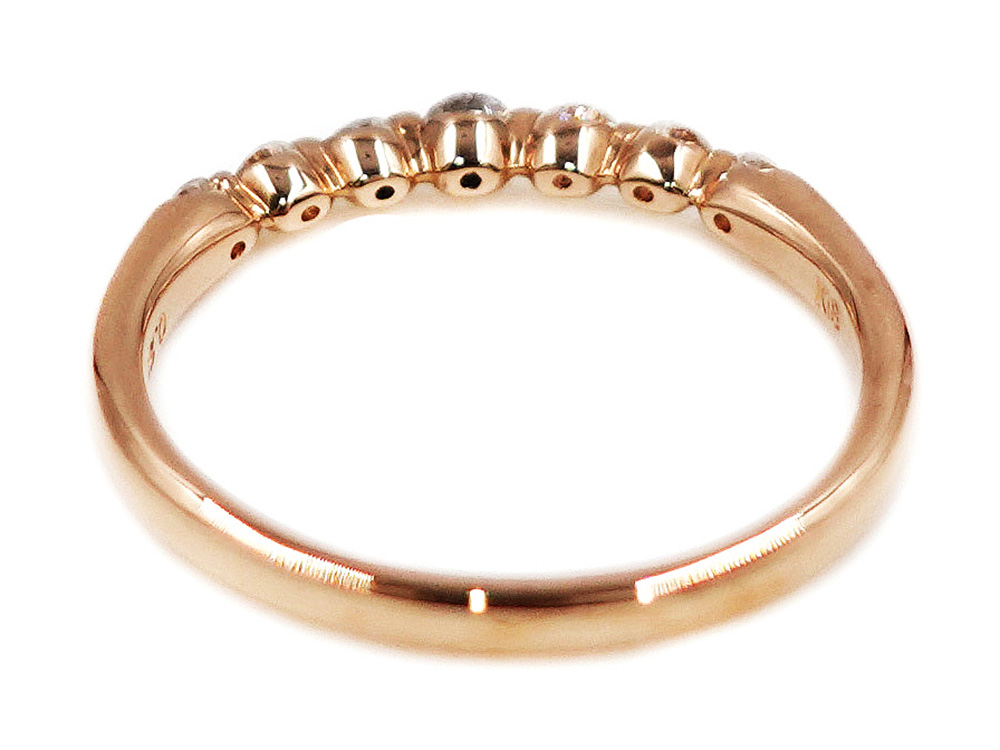 ジュエリー ピンクゴールド ダイヤモンド リング ダイヤ0.25ct 1.6g 背面