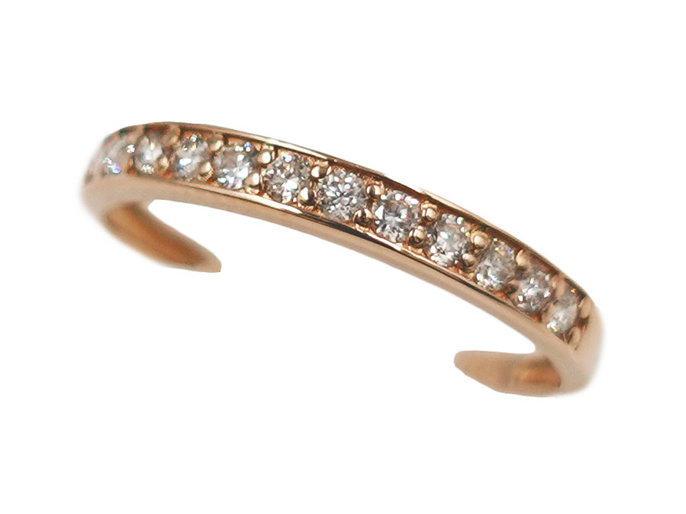 ジュエリー ピンクゴールド エタニティ ダイヤモンド リング ダイヤ0.20ct 1.2g トップ