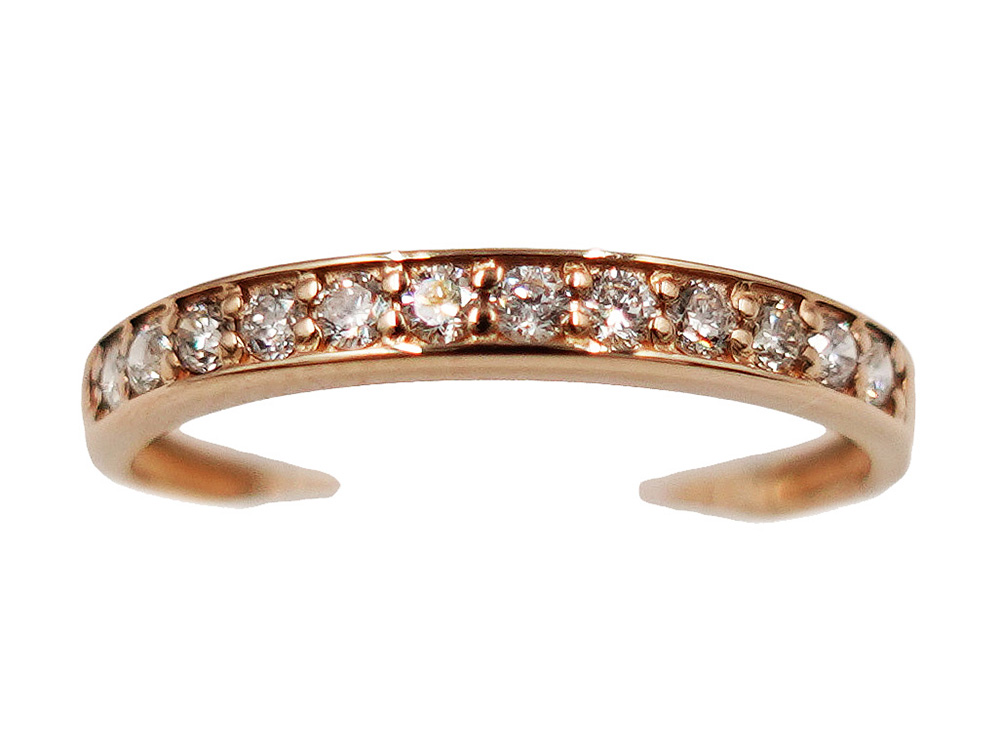 ジュエリー ピンクゴールド エタニティ ダイヤモンド リング ダイヤ0.20ct 1.2g 正面