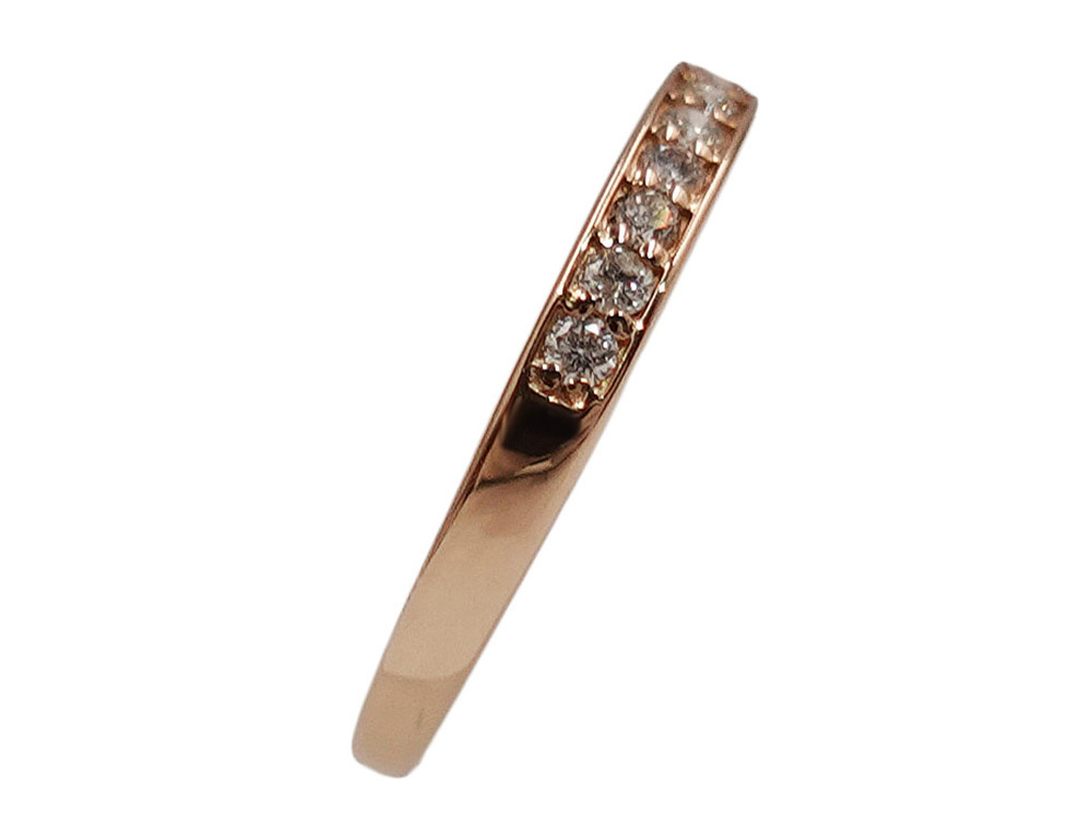 ジュエリー ピンクゴールド エタニティ ダイヤモンド リング ダイヤ0.20ct 1.2g 側面02