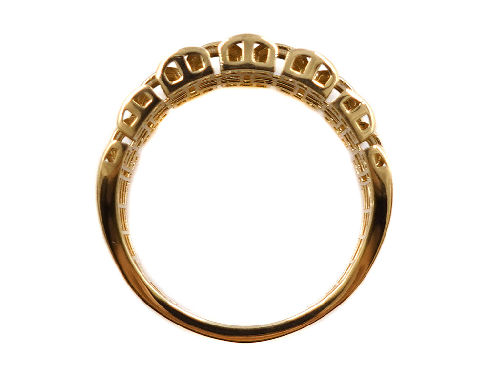 ジュエリー イエローゴールド ウォッチバンド リング 3.7g 上面