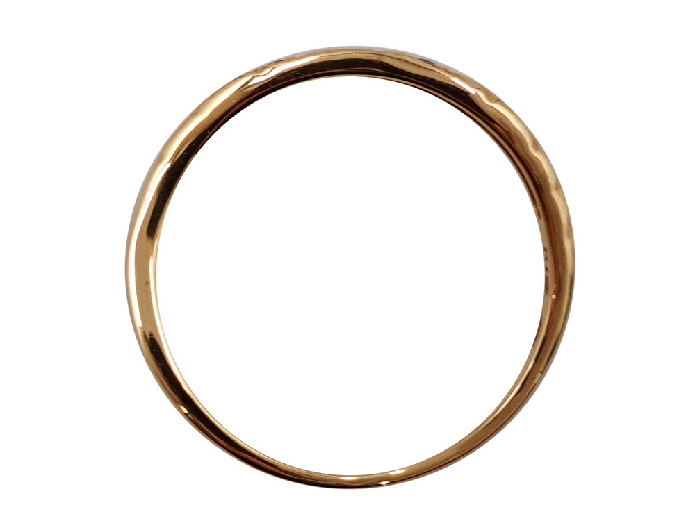 ジュエリー イエローゴールド ウェーブ ダイヤモンド リング ダイヤ0.04ct 1.3g 上面