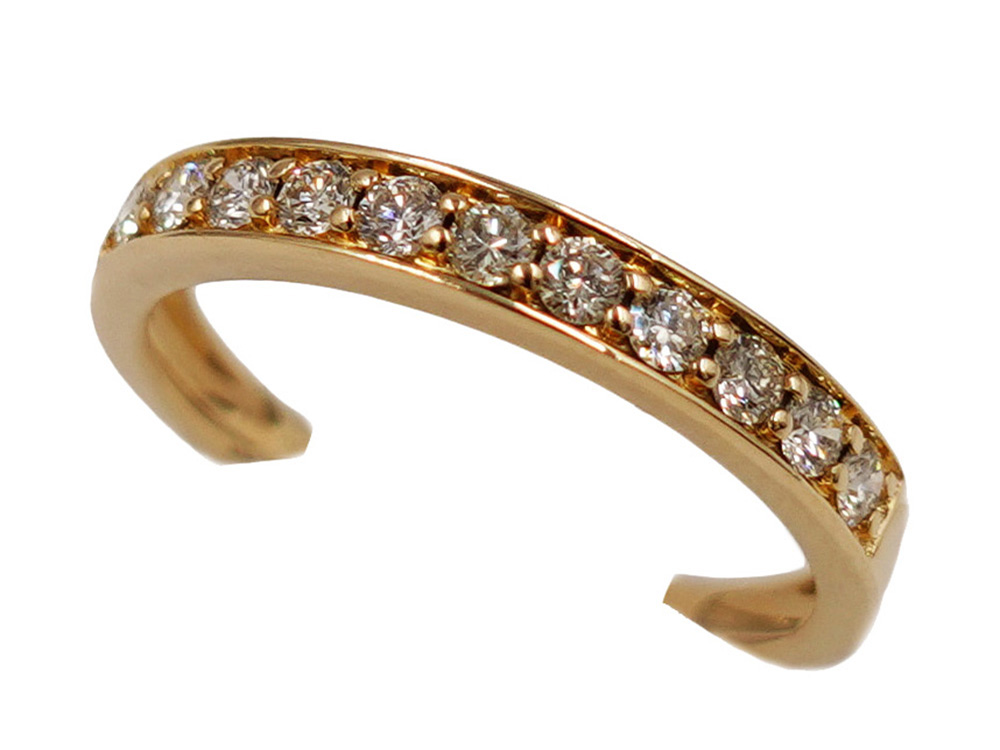 ジュエリー イエローゴールド エタニティ ダイヤモンド リング ダイヤ0.30ct 2.2g トップ