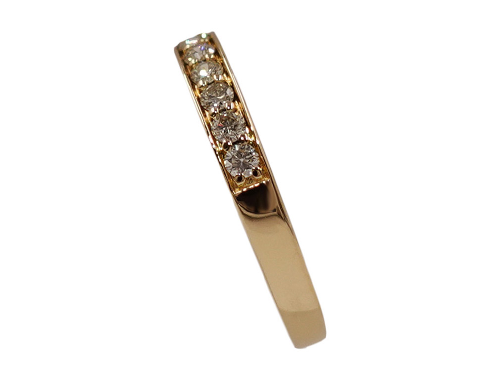 ジュエリー イエローゴールド エタニティ ダイヤモンド リング ダイヤ0.30ct 2.2g 側面01