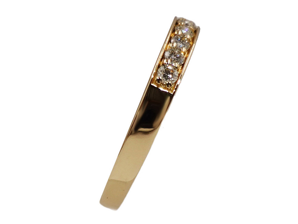ジュエリー イエローゴールド エタニティ ダイヤモンド リング ダイヤ0.30ct 2.2g 側面02