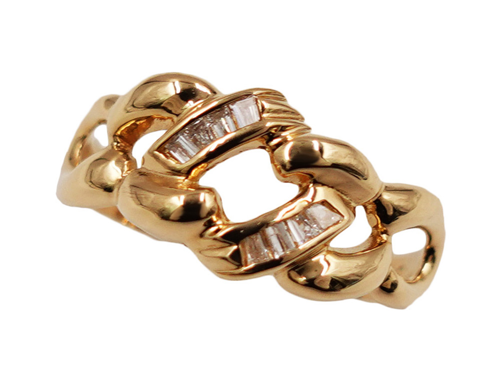 ジュエリー イエローゴールド ダイヤモンド リング ダイヤ0.10ct 2.8g トップ