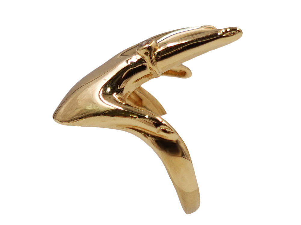 ジュエリー イエローゴールド ハンドモチーフ ダイヤモンド リング ダイヤ0.03ct 3.6g 側面01