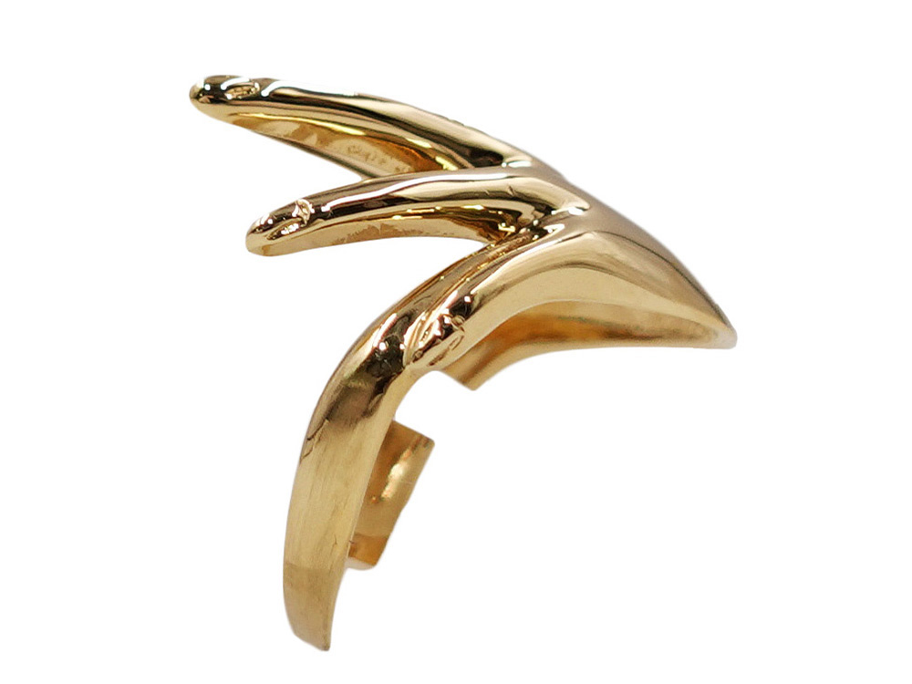 ジュエリー イエローゴールド ハンドモチーフ ダイヤモンド リング ダイヤ0.03ct 3.6g 側面02