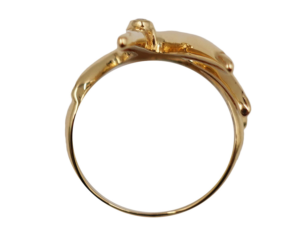 ジュエリー イエローゴールド ハンドモチーフ ダイヤモンド リング ダイヤ0.03ct 3.6g 上面