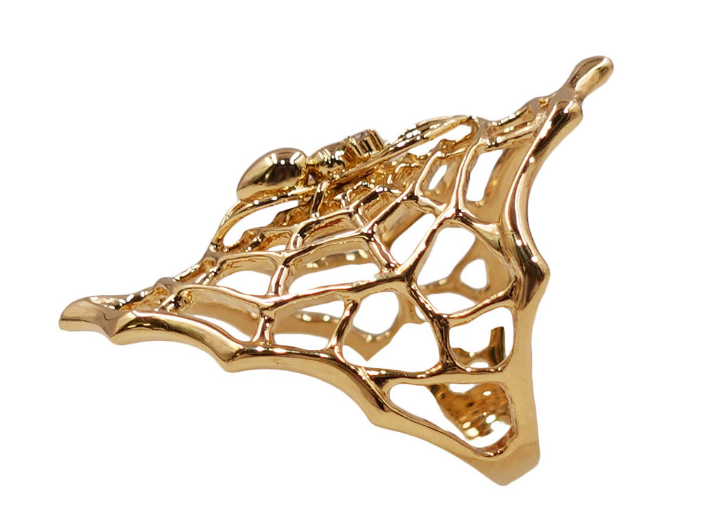 ジュエリー イエローゴールド スパイダー ダイヤモンド リング ダイヤ0.02ct 8.9g 側面01