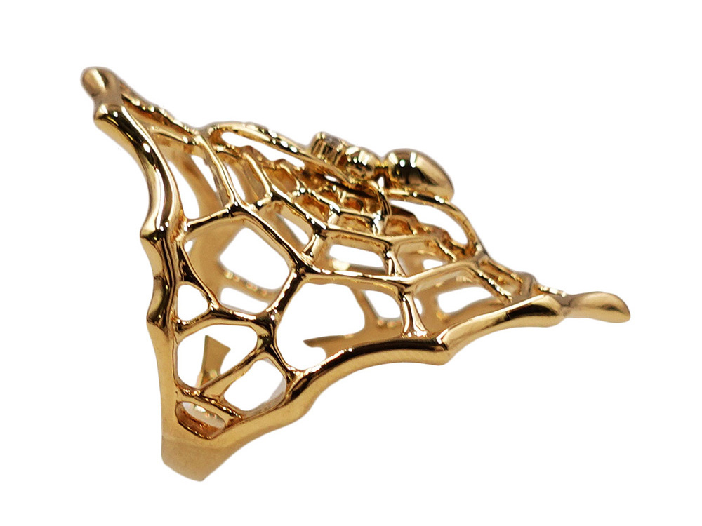 ジュエリー イエローゴールド スパイダー ダイヤモンド リング ダイヤ0.02ct 8.9g 側面02