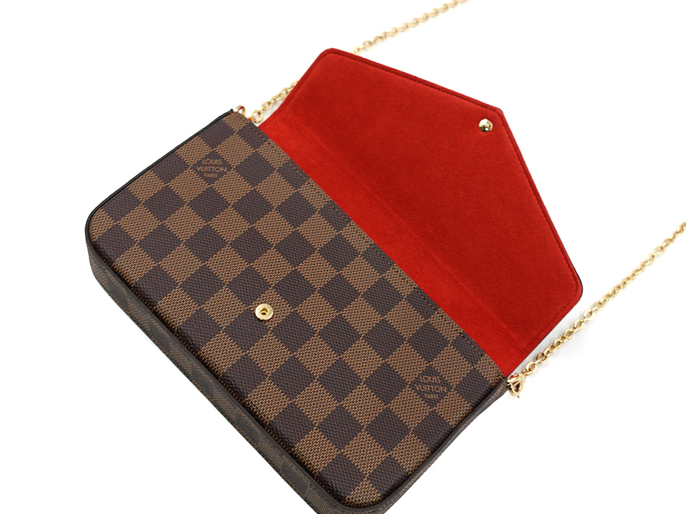 ルイヴィトン ダミエ エベヌ ポシェット・フェリシー N40492 RFID 上面開