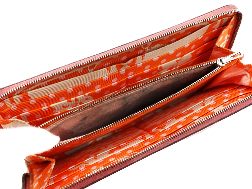 エルメス アザップ シルクイン エプソン 長財布 ピンク系 小銭入れ