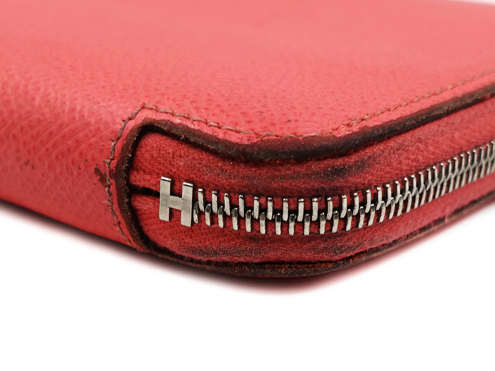 エルメス アザップ シルクイン エプソン 長財布 ピンク系 外側ダメージ06