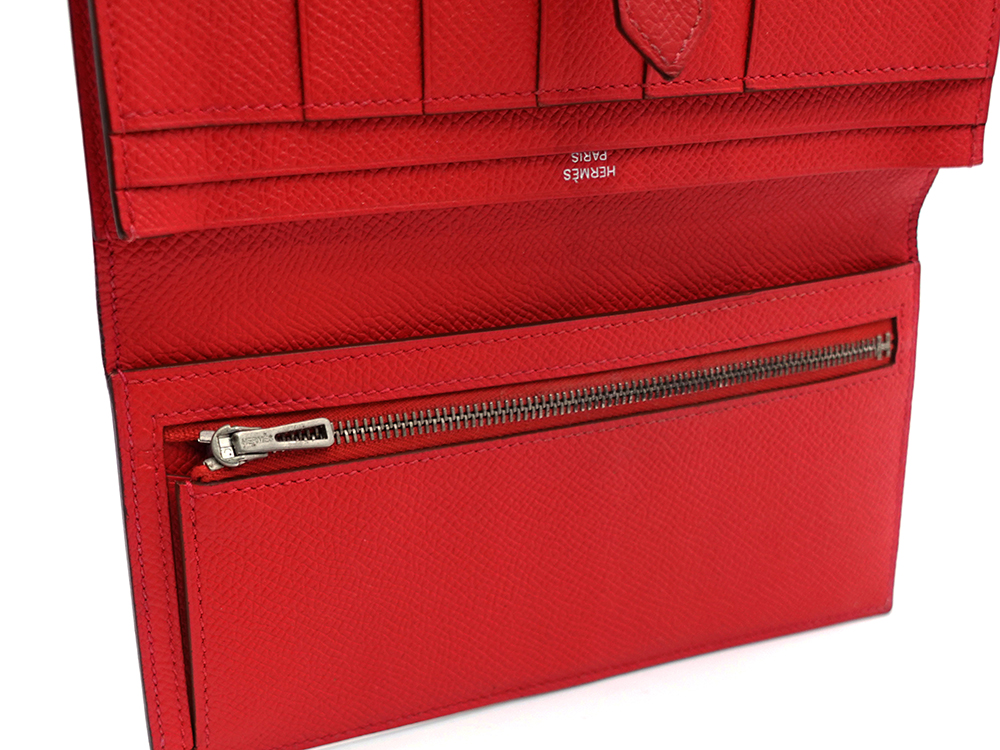 エルメス ベアン スフレ エプソン 長財布 レッド系 内面01