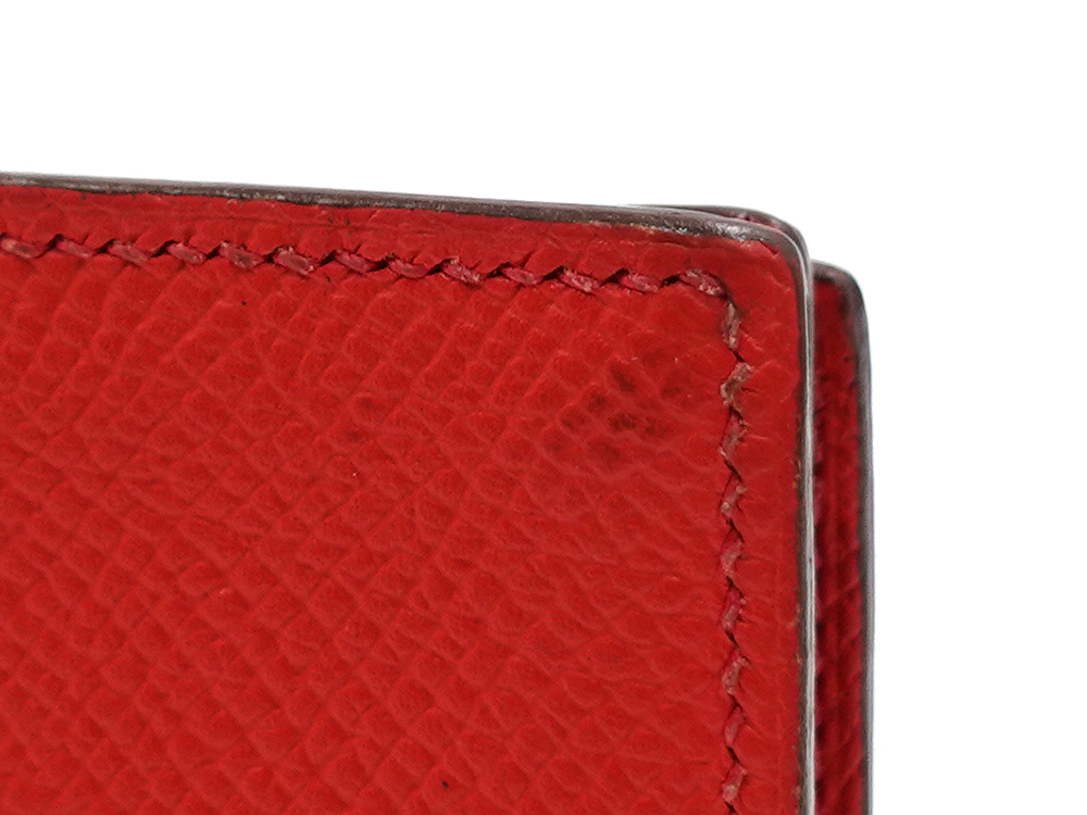 エルメス ベアン スフレ エプソン 長財布 レッド系 外側ダメージ04