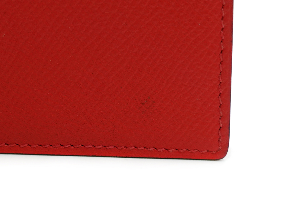 エルメス ベアン スフレ エプソン 長財布 レッド系 内側ダメージ03