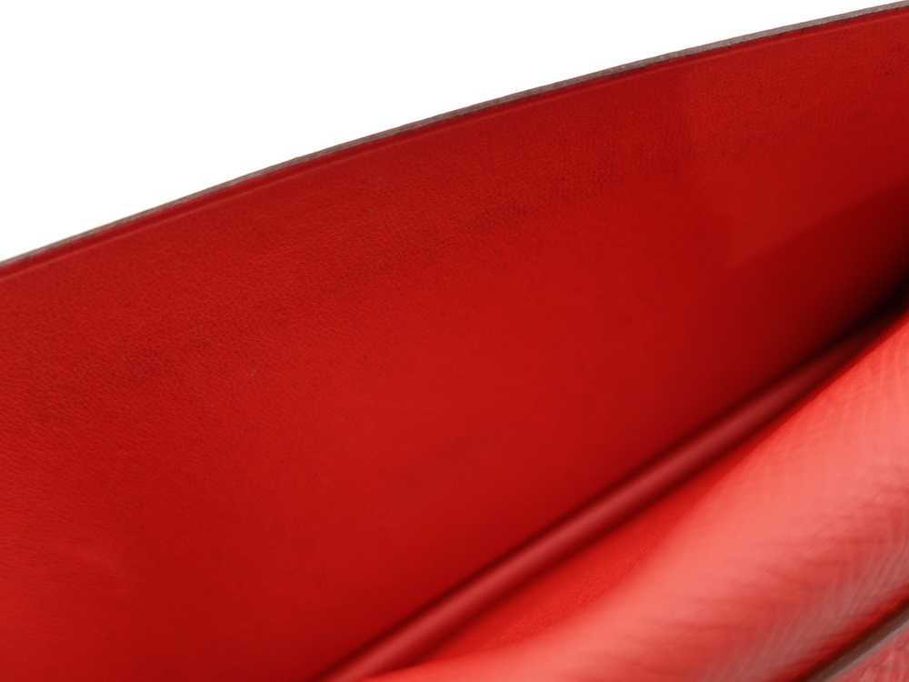 エルメス ベアン スフレ エプソン 長財布 レッド系 内側ダメージ04