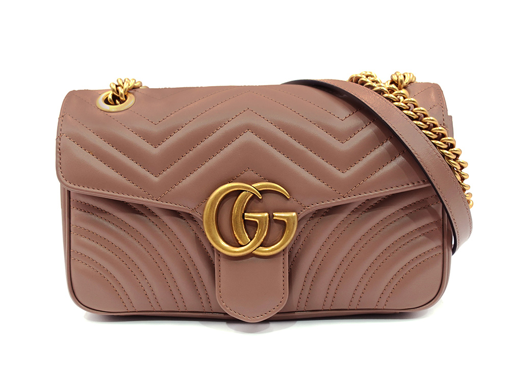 グッチ GGマーモント ミディアム ショルダーバッグ ベージュ系 443497 正面01