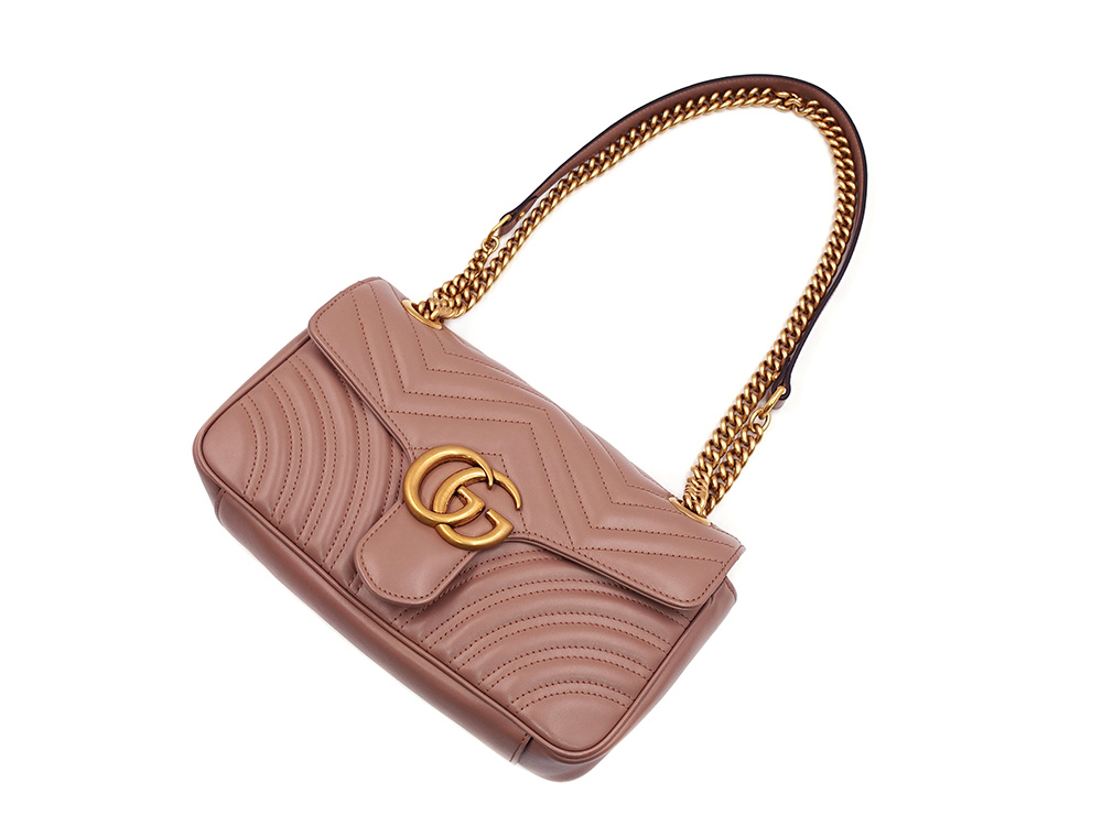 グッチ GGマーモント ミディアム ショルダーバッグ ベージュ系 443497 上面