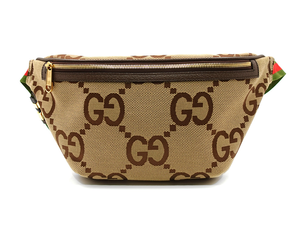 グッチ ジャンボGG ボディバッグ ベージュ×ブラウン 696031 正面