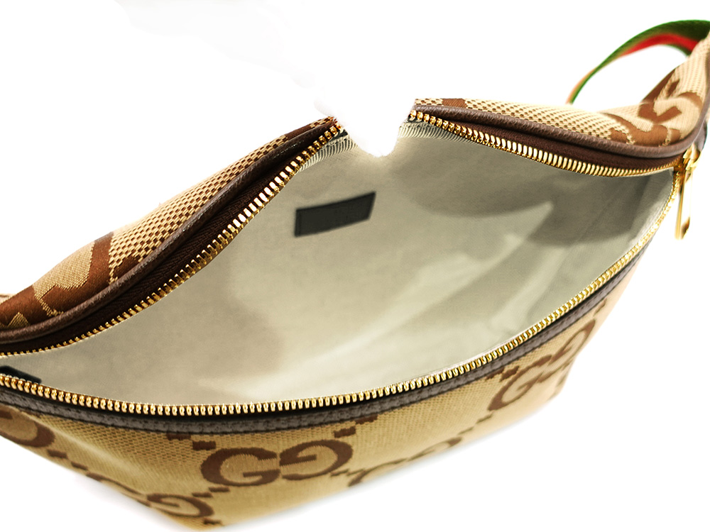 グッチ ジャンボGG ボディバッグ ベージュ×ブラウン 696031 内面