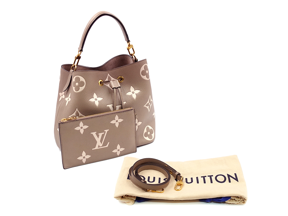 ルイヴィトン モノグラム・アンプラント ネオノエMM トゥルトレール クレーム M45555 RFID 付属品