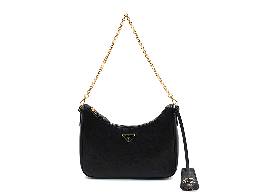 プラダ Re-Edition 2005 サフィアーノレザー バッグ ネロ 1BH204 正面02