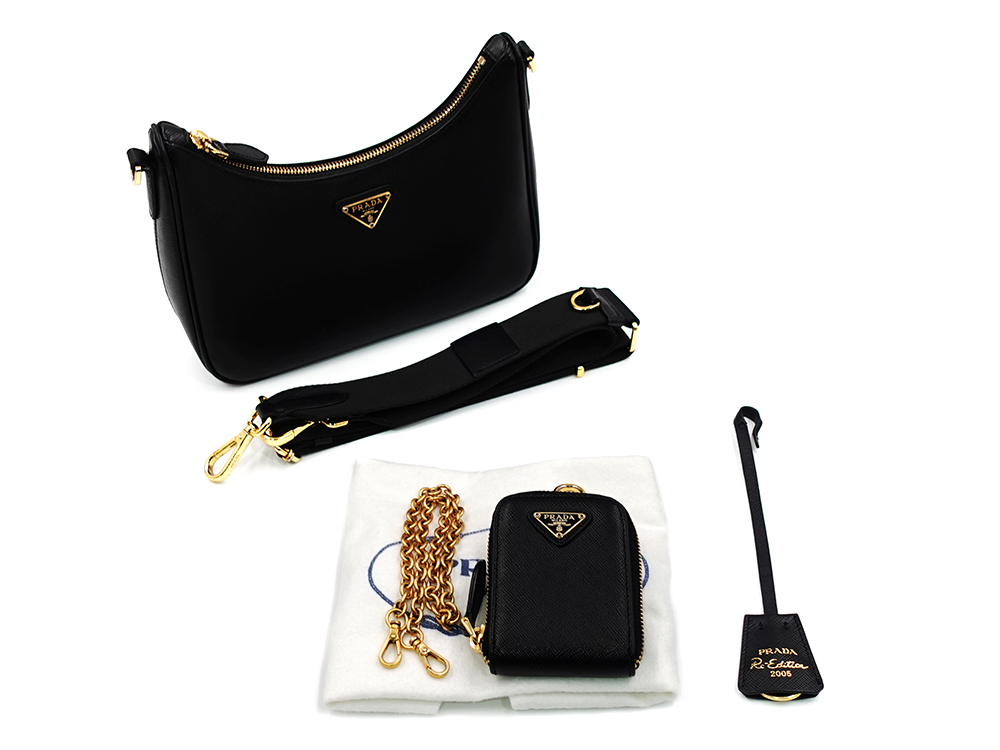 プラダ Re-Edition 2005 サフィアーノレザー バッグ ネロ 1BH204 付属品