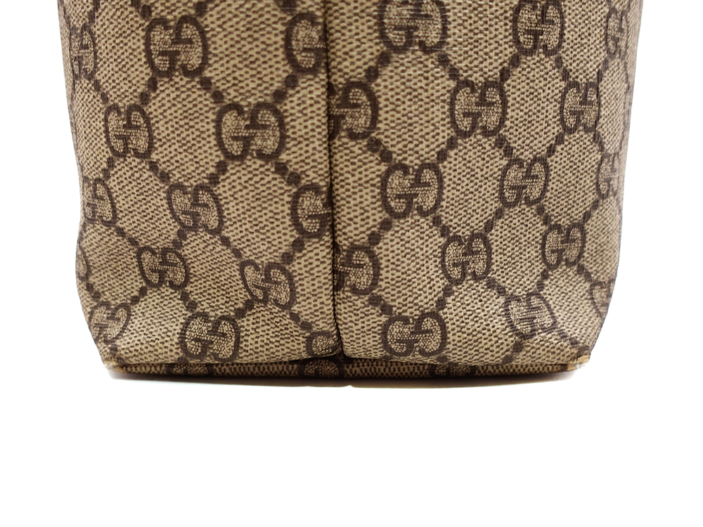 グッチ GGスプリーム シェリーライン トートバッグ ベージュ×ブラウン 211134 外側ダメージ07