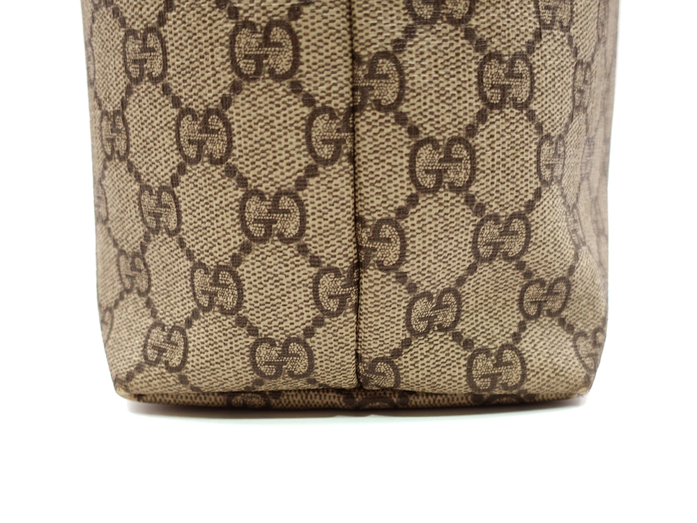 グッチ GGスプリーム シェリーライン トートバッグ ベージュ×ブラウン 211134 外側ダメージ08
