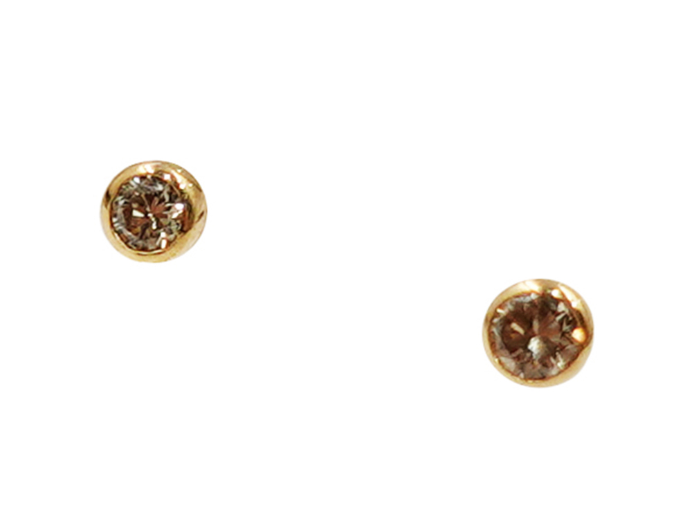 ジュエリー K18YG イエローゴールド スタッド ダイヤモンド ピアス 0.10ct 0.2g