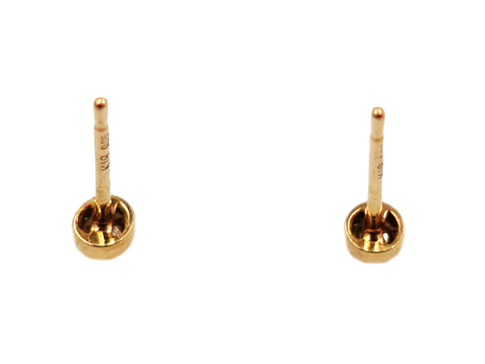 ジュエリー イエローゴールド スタッド ダイヤモンド ピアス 0.10ct 0.2g 背面キャッチ無
