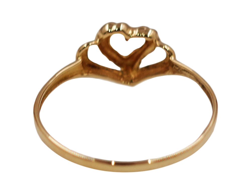 ジュエリー K18YG イエローゴールド オープンハート リング 0.9g 背面