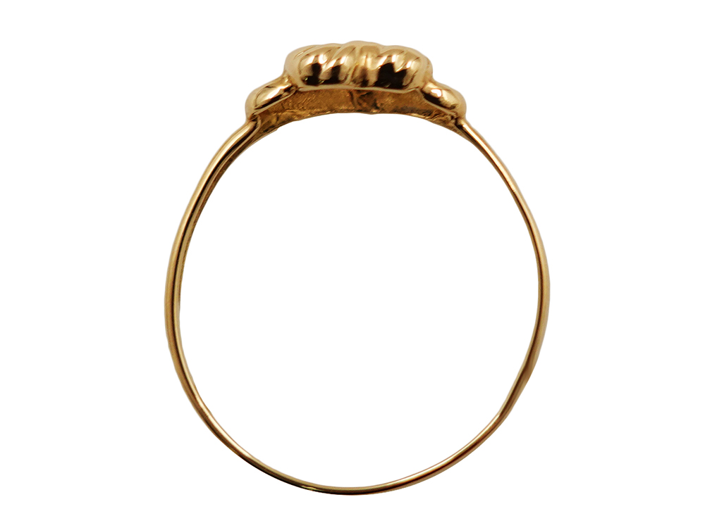 ジュエリー K18YG イエローゴールド オープンハート リング 0.9g 上面