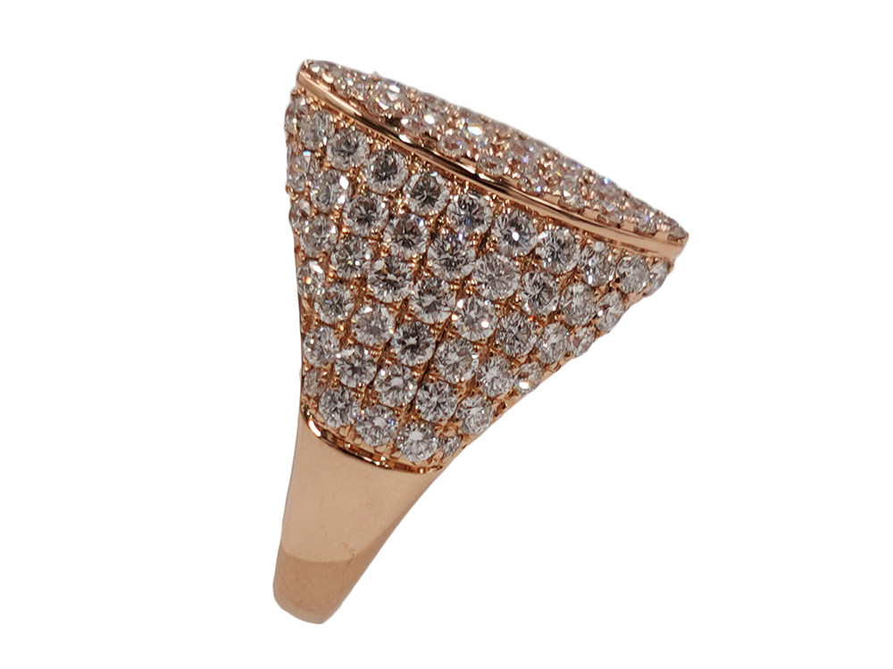 ジュエリー K18PG ピンクゴールド オープン ダイヤモンド リング 2.00ct 6.8g 側面02