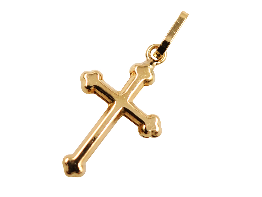 ジュエリー K18YG イエローゴールド クロス ペンダントトップ 0.6g