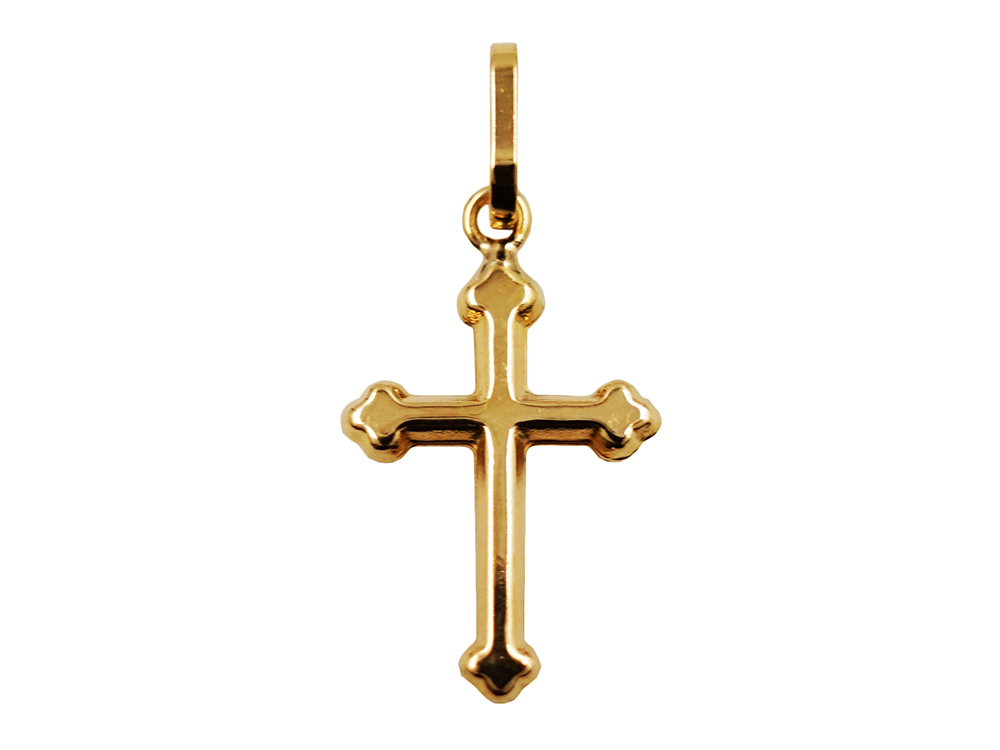 ジュエリー K18YG イエローゴールド クロス ペンダントトップ 0.6g 正面