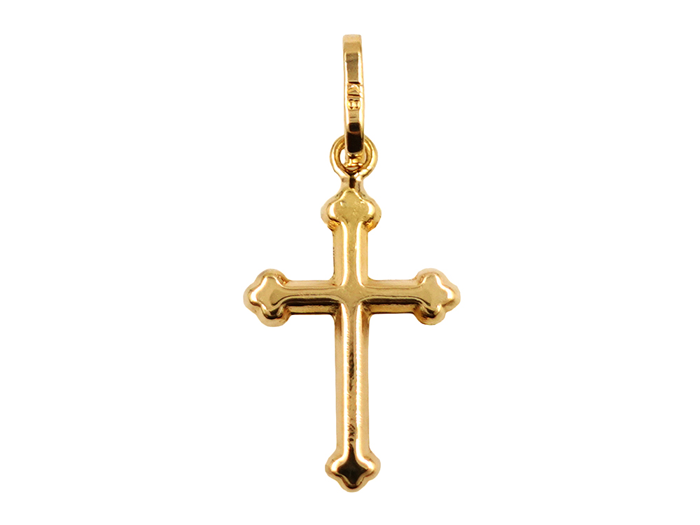 ジュエリー K18YG イエローゴールド クロス ペンダントトップ 0.6g 背面
