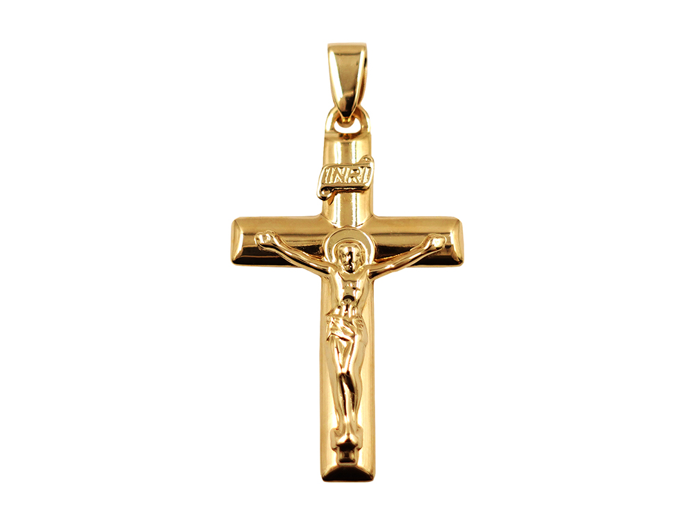ジュエリー K18YG イエローゴールド キリスト クロス ペンダントトップ 2.2g 正面