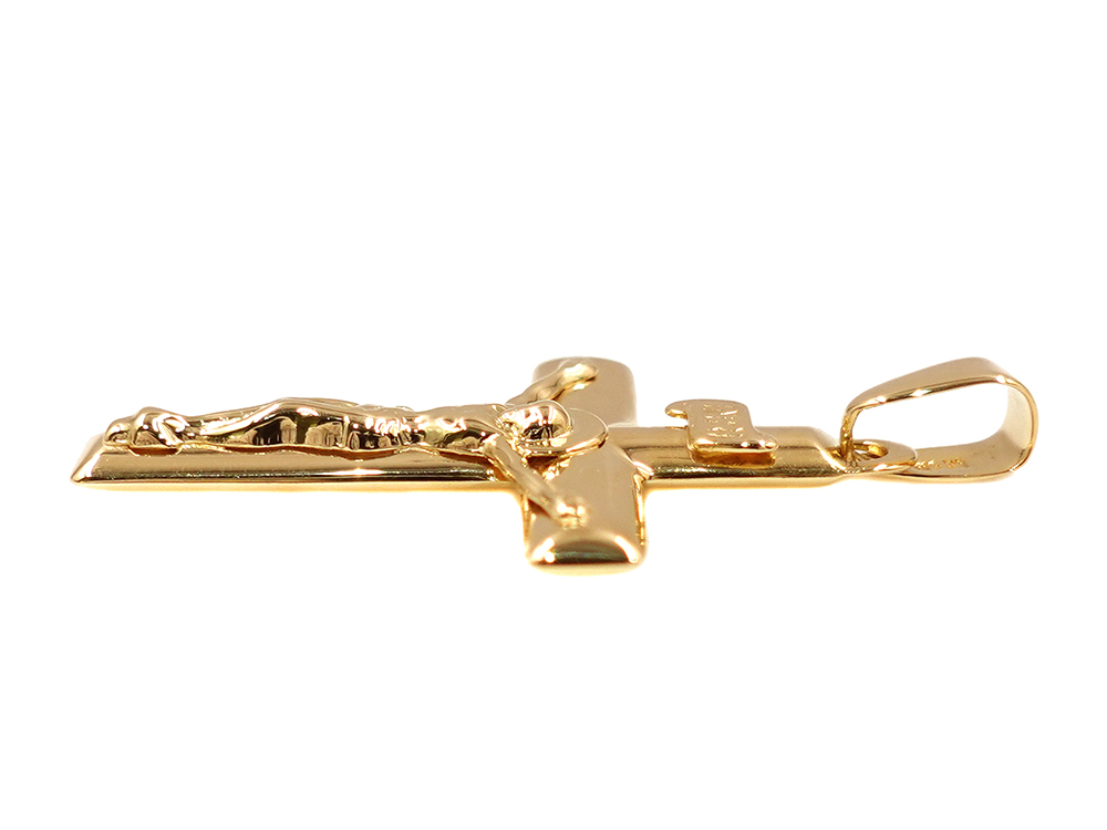 ジュエリー K18YG イエローゴールド キリスト クロス ペンダントトップ 2.2g 側面