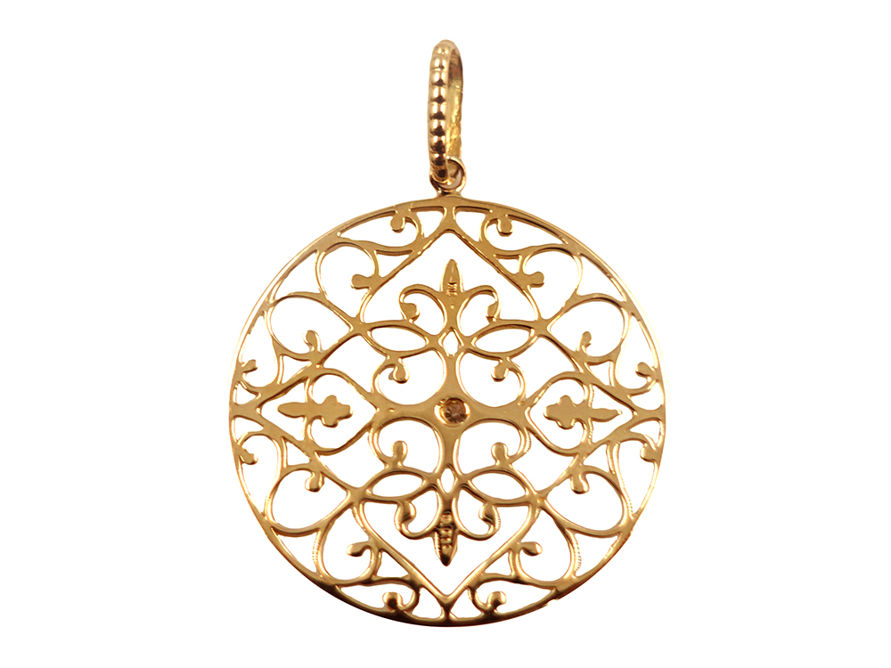 ジュエリー イエローゴールド ダイヤモンド ネックレス ダイヤ0.10ct 背面